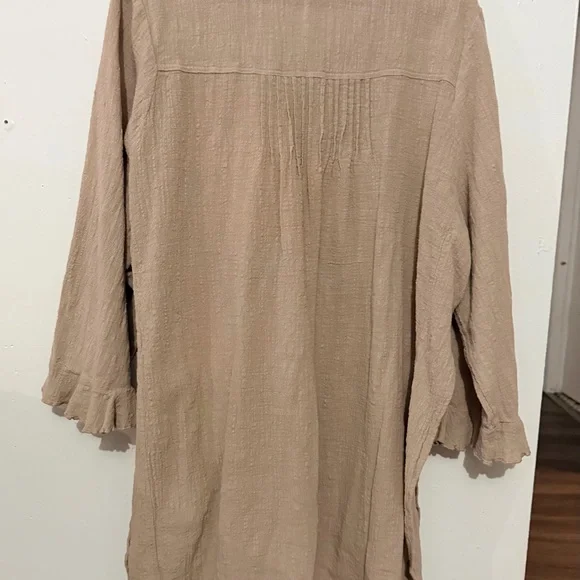 Elegant Beige Ruffle Tunic -renaissance, costume Boho - Picture 5 of 8